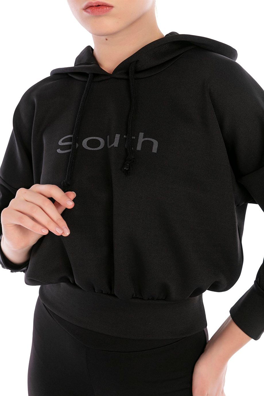 CAMENTA DALGIÇ KUMAŞ SOUTH BASKILI KAPŞONLU KADIN SWEATSHIRT