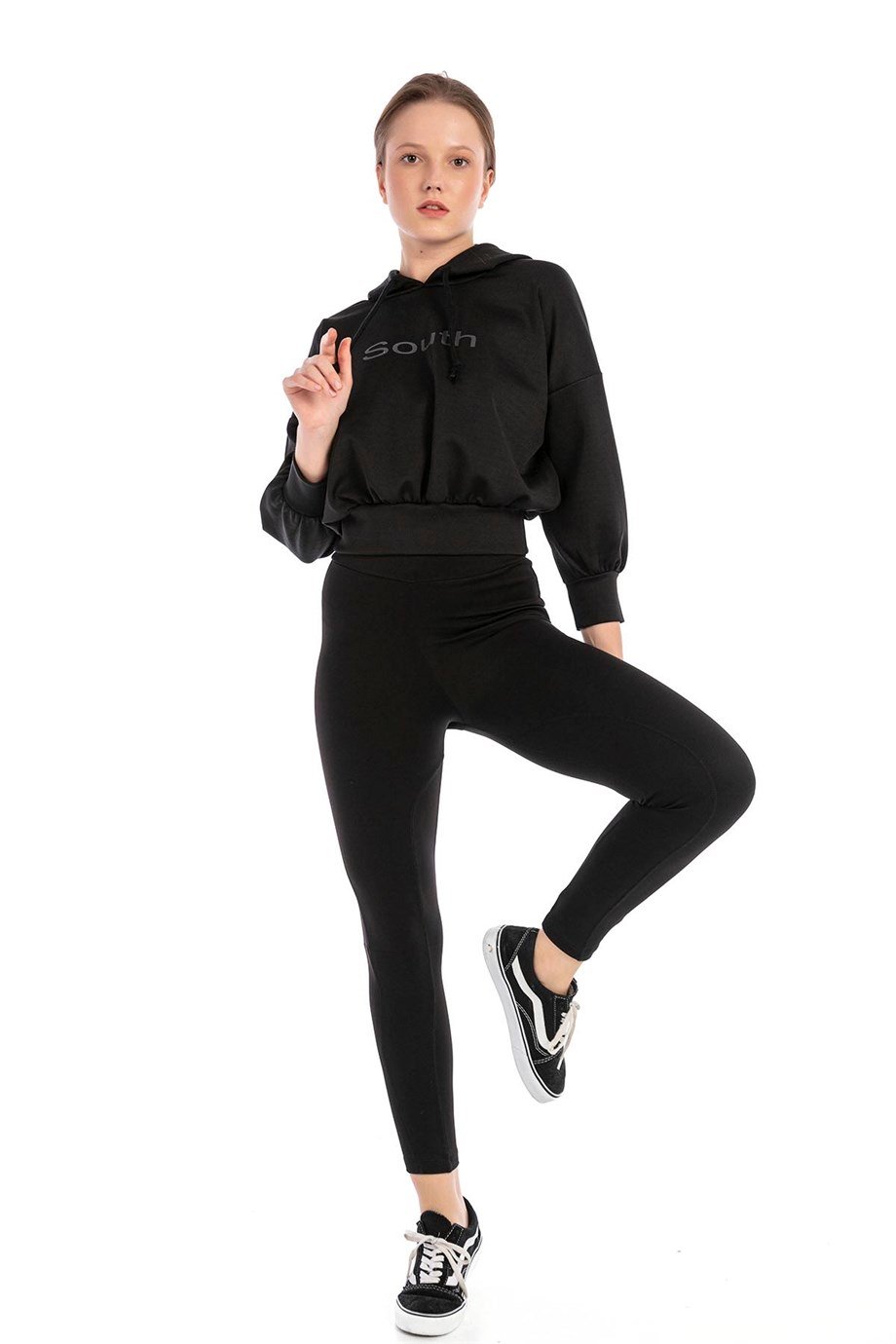 CAMENTA DALGIÇ KUMAŞ SOUTH BASKILI KAPŞONLU KADIN SWEATSHIRT