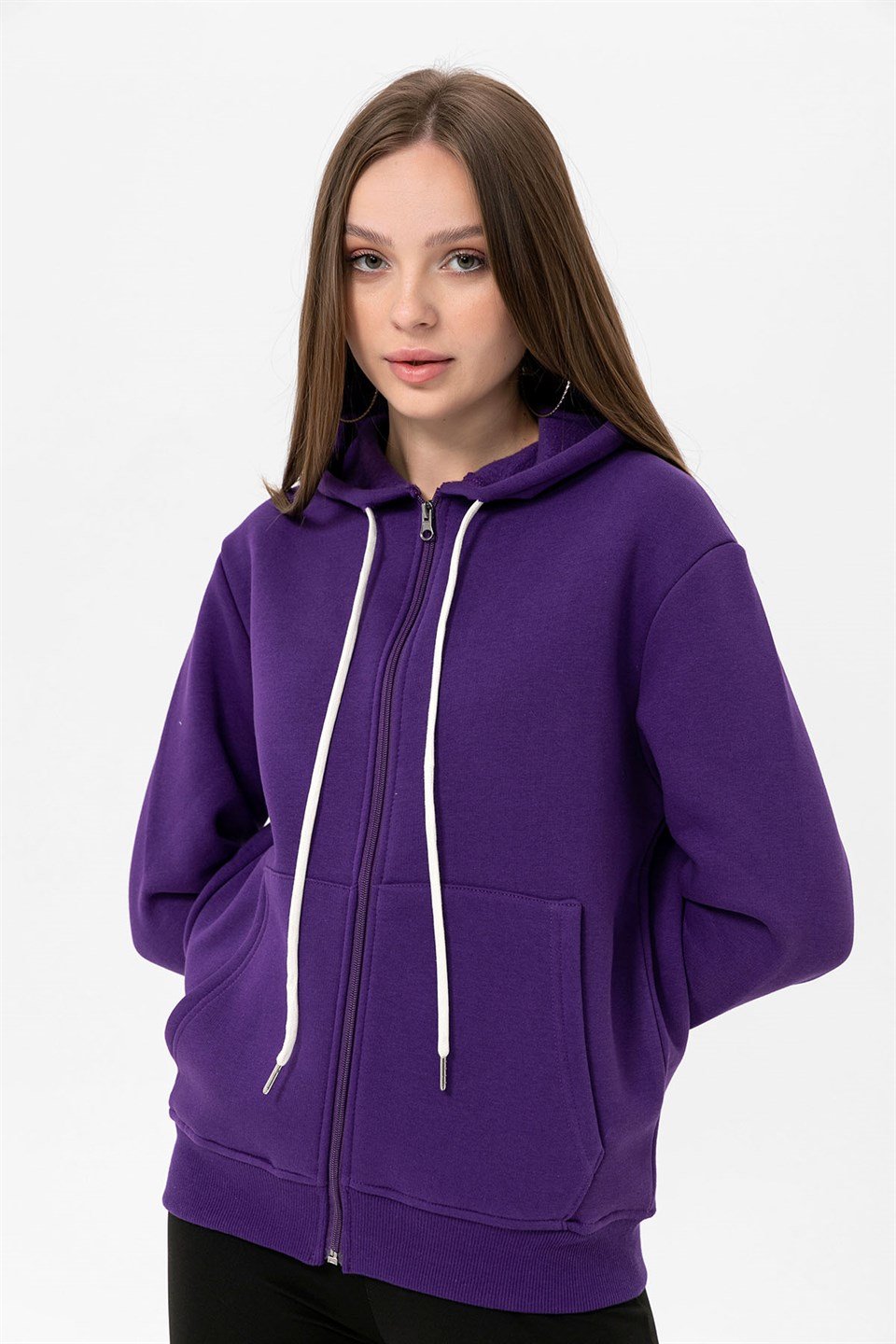 Camenta Fermuarlı Kapüşonlu Kadın Sweatshirt