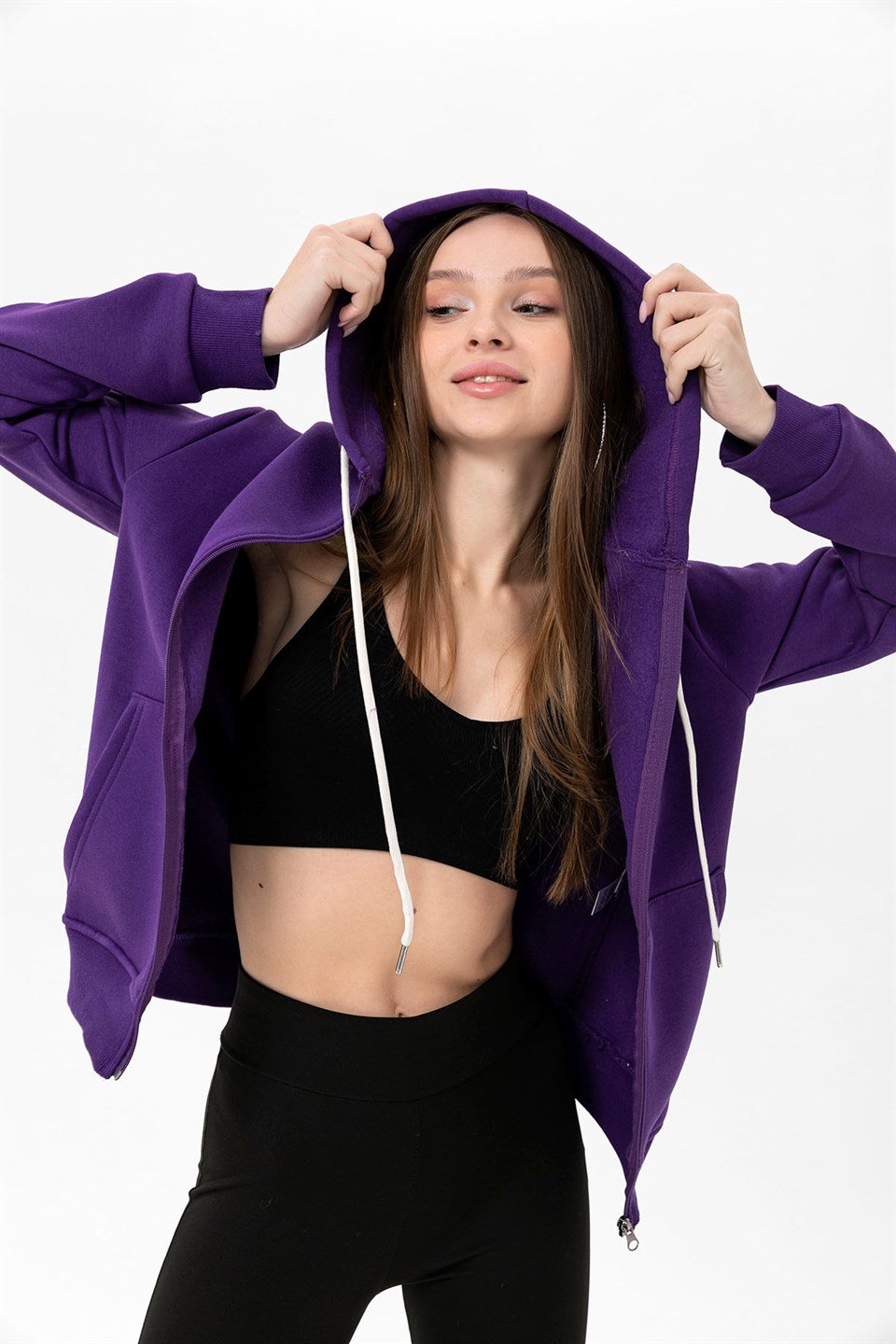 Camenta Fermuarlı Kapüşonlu Kadın Sweatshirt