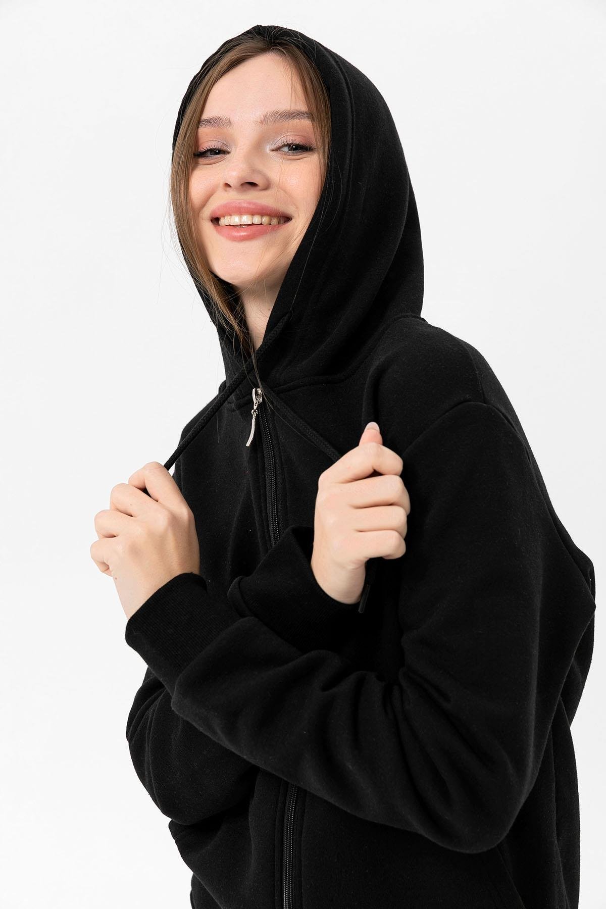 Camenta Fermuarlı Kapüşonlu Unisex Sweatshirt