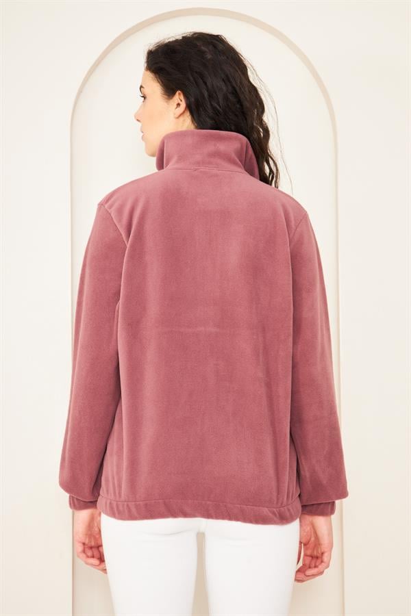 Camenta Mürdüm Kadın Kangru Cepli Polar Sweatshirt