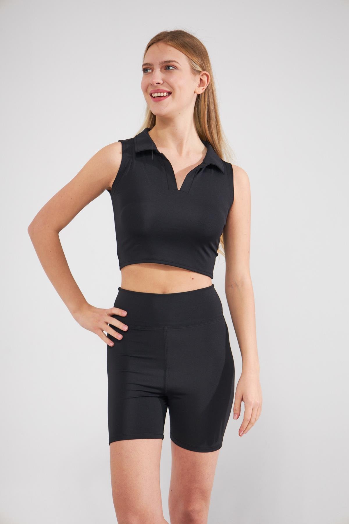 Camenta Siyah Yumuşak Tuşeli Kadın Spor Tayt