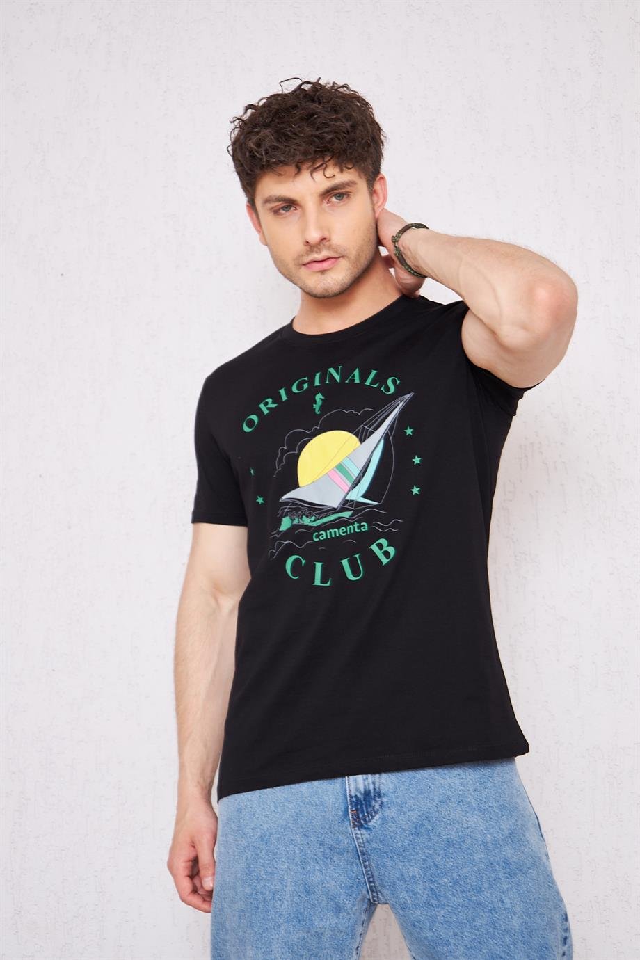 Camenta Yelken Baskılı Regular Fit Bisiklet Yaka Erkek T-shirt