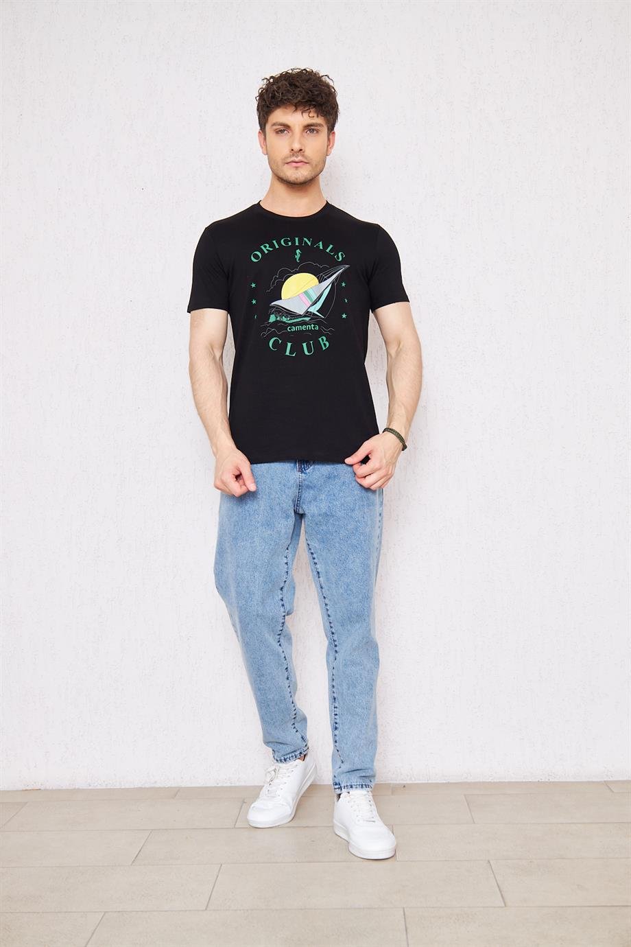 Camenta Yelken Baskılı Regular Fit Bisiklet Yaka Erkek T-shirt