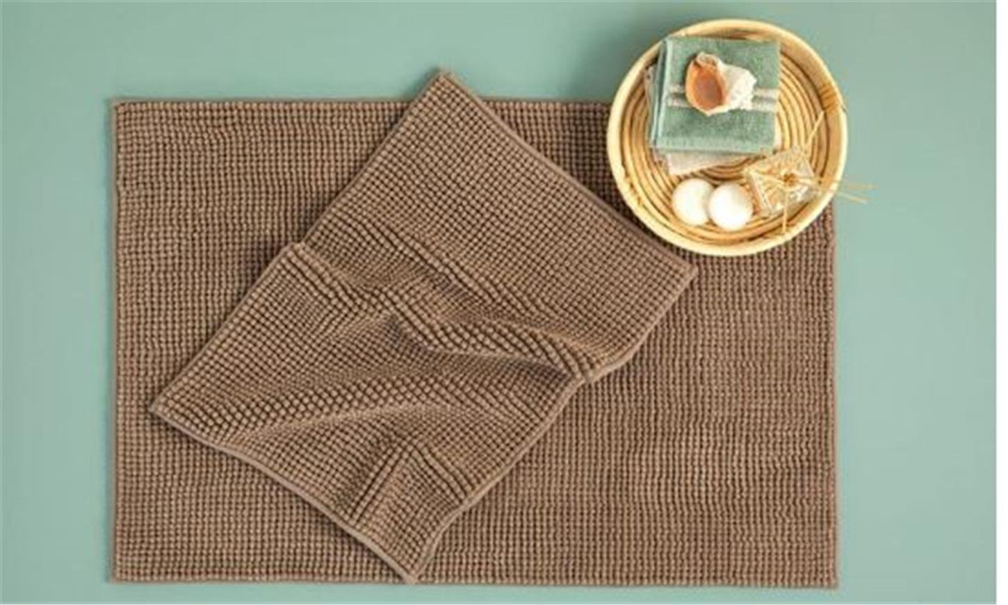 10035542005English Home Paige Banyo Paspası Seti 60x90+40x60 Kahve