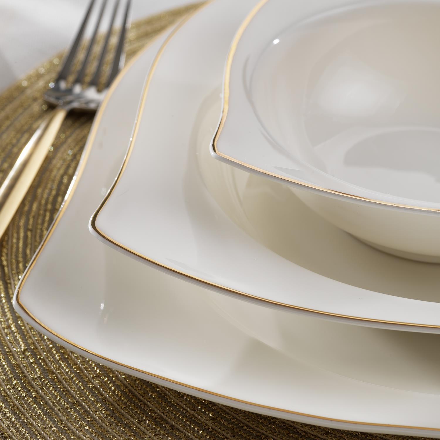 1S0446-01001-GLD01Schafer Bety Yemek Takımı 48 Parça Gold