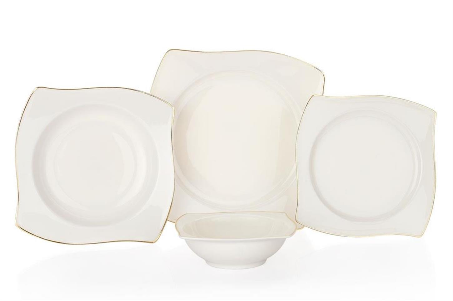 1S0446-01001-GLD01Schafer Bety Yemek Takımı 48 Parça Gold