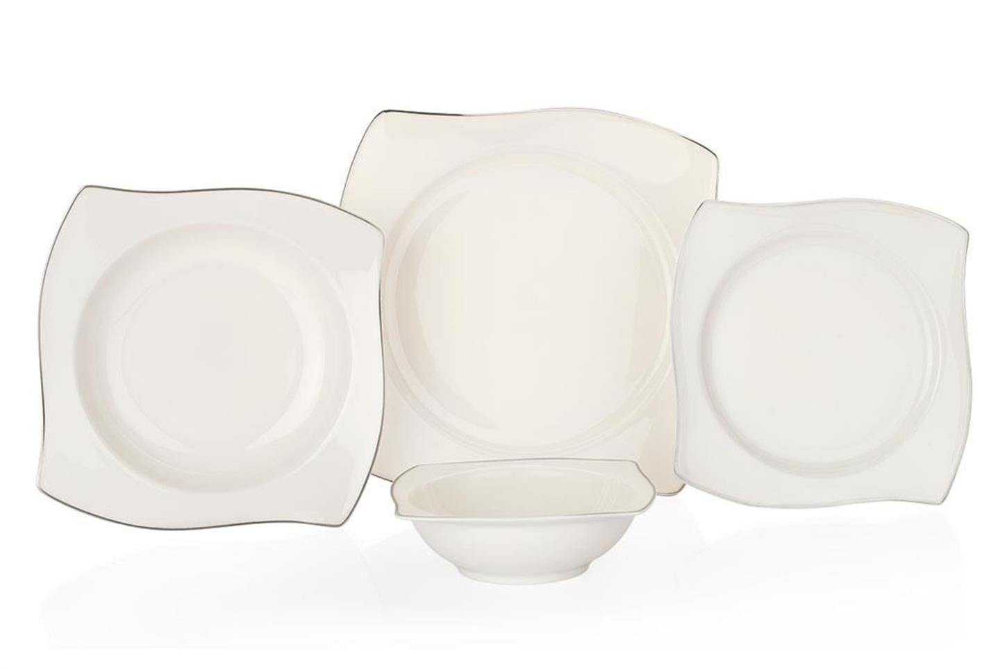 1S0446-01001-PLT01Schafer Bety Yemek Takımı 48 Parça Platin