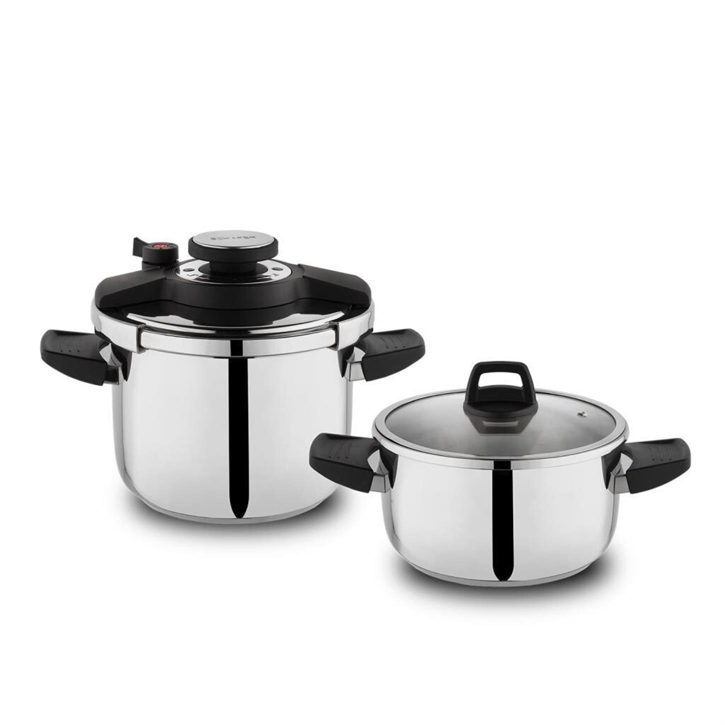 1S0815-27002-SIY01Schafer Compact Düdüklü Tencere Seti 2 li 4 prç Siyah