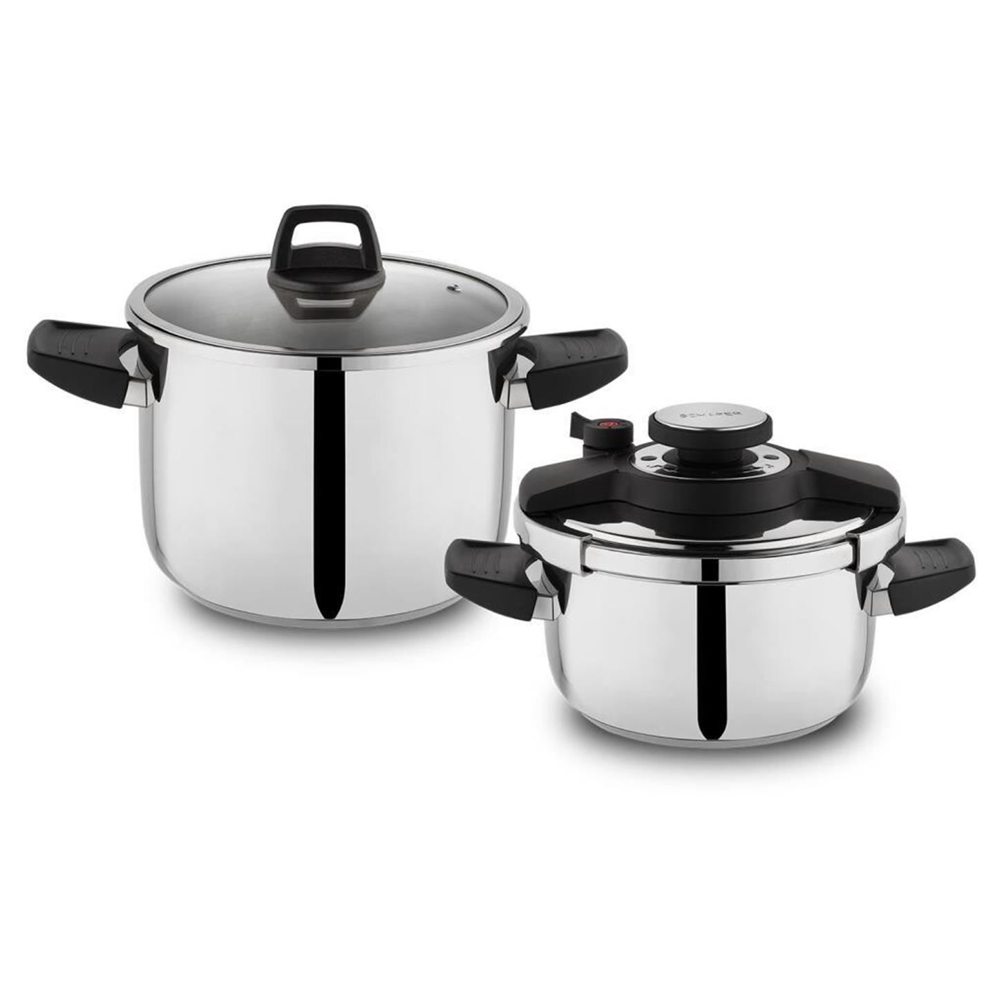 1S0815-27002-SIY01Schafer Compact Düdüklü Tencere Seti 2 li 4 prç Siyah