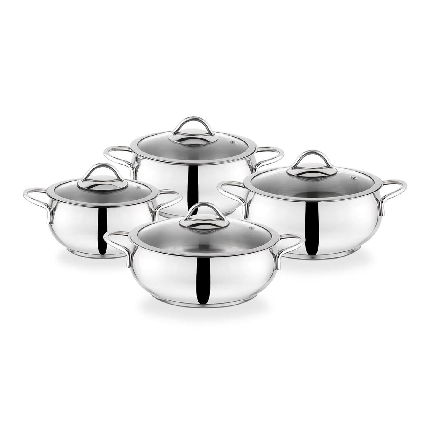 1S102-13002-INX01Schafer Cookhaus Çelik Tencere Setei 8 prç Inox