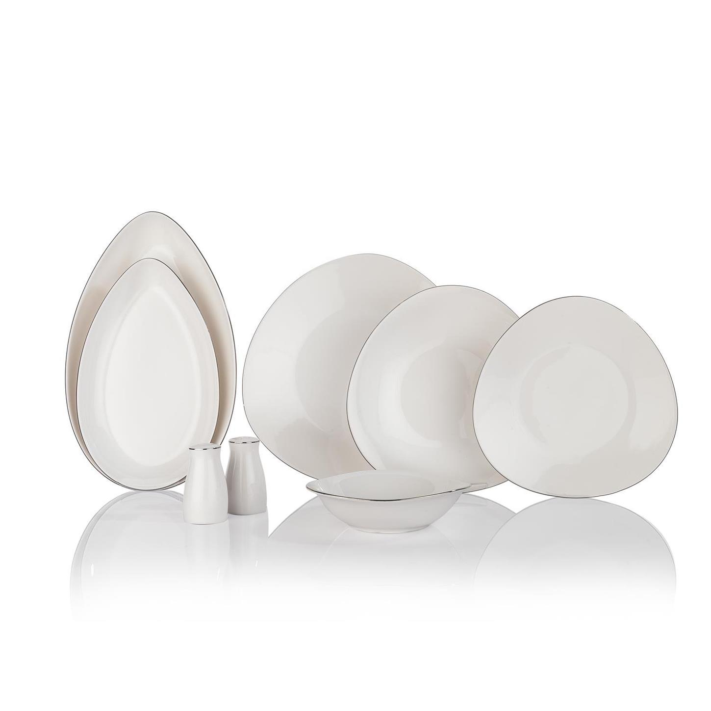 1S1226-01001-PLT01Schafer Dina Yemek Takımı 56 Prç Platin