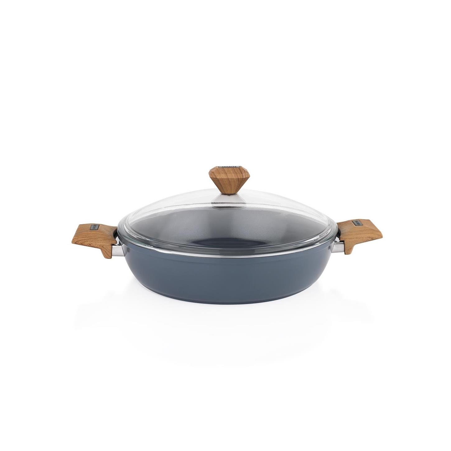 1S2037-21001-SIY06Schafer Fiesta Seramik Basık Tencere 30 cm Siyah