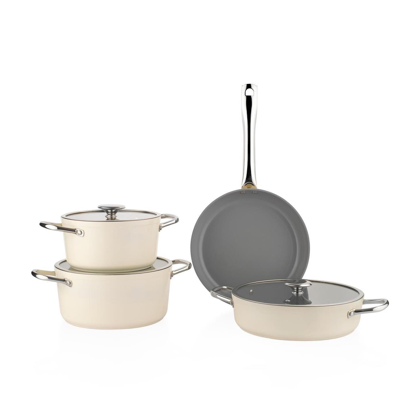 1S2438-21003-KRM01Schafer Gravita Seramik Tencere Seti 7 prç Krem
