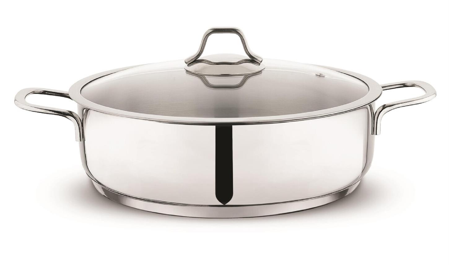 1S2817-13001-INX04Schafer Held Çelik Basık Tencere 24 cm 2 prç Inox