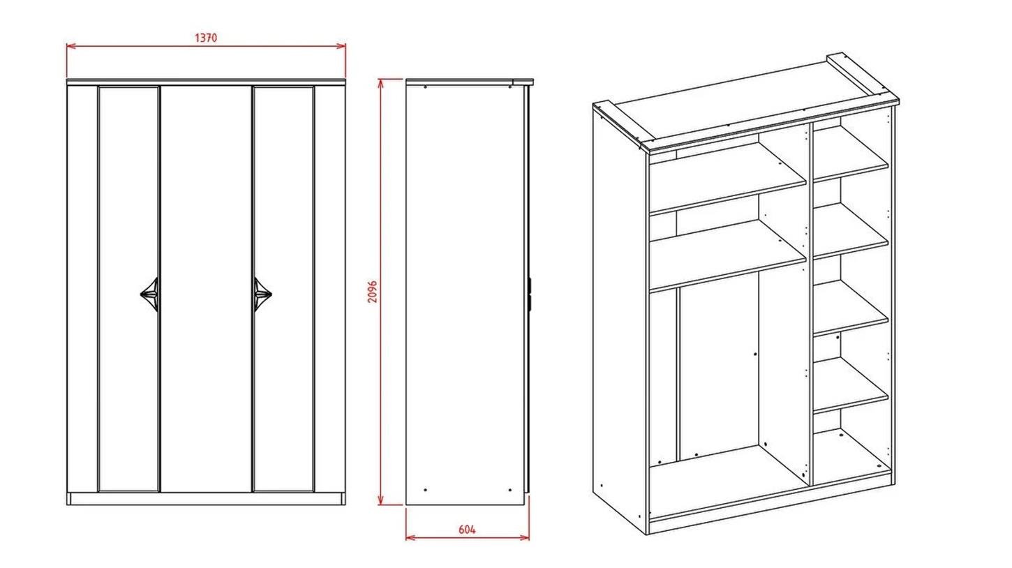 22LEY2003FDXZ.Bellona Leny 3 Kapılı Gardırop
