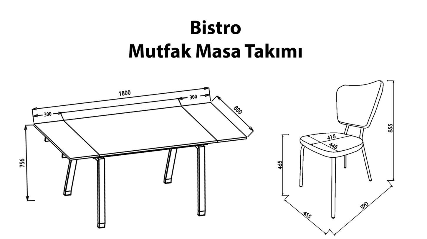 23BIS63650220001Blln Bistro 6365 2 li Sandalye Syh /Slıms Vızon