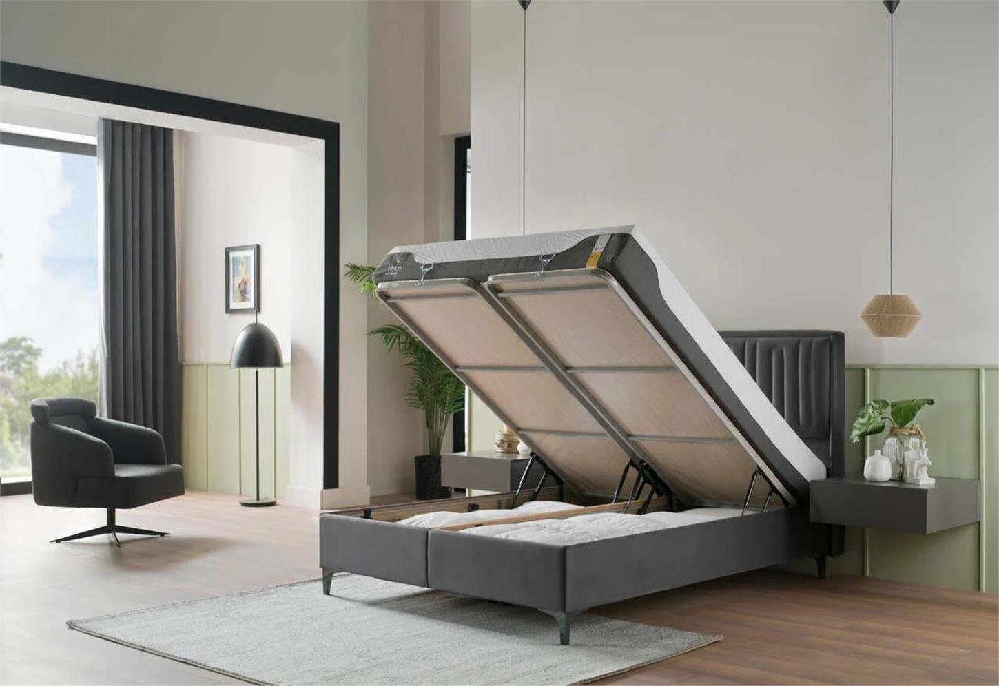 28PTAC600100003Bellona Petra Plus Baza 100x200 - Antrasit