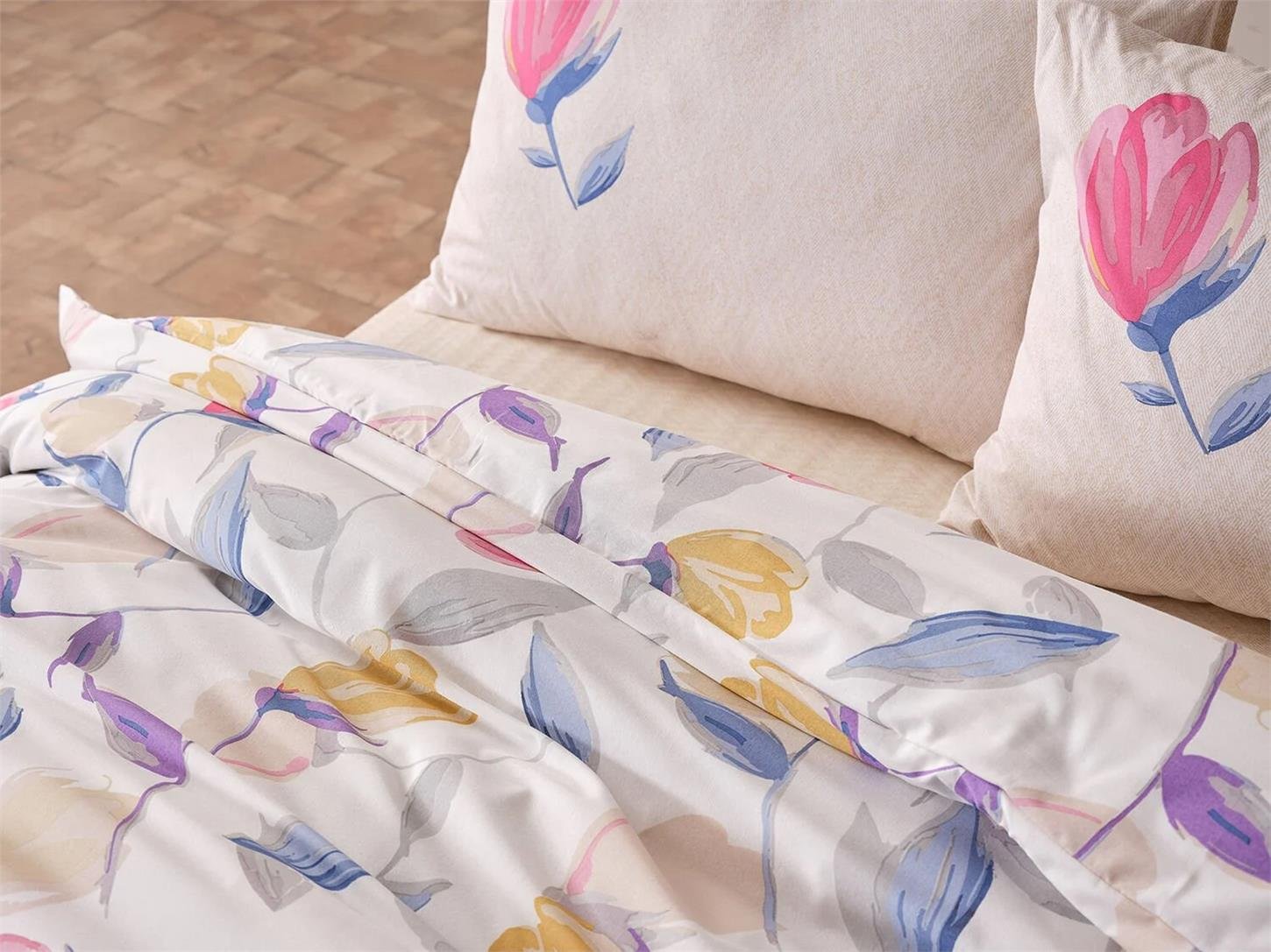 2Q9CMFEASY0020195Doqu Home Ç Easy Cotton Comfoter Uyku Seti Tulips