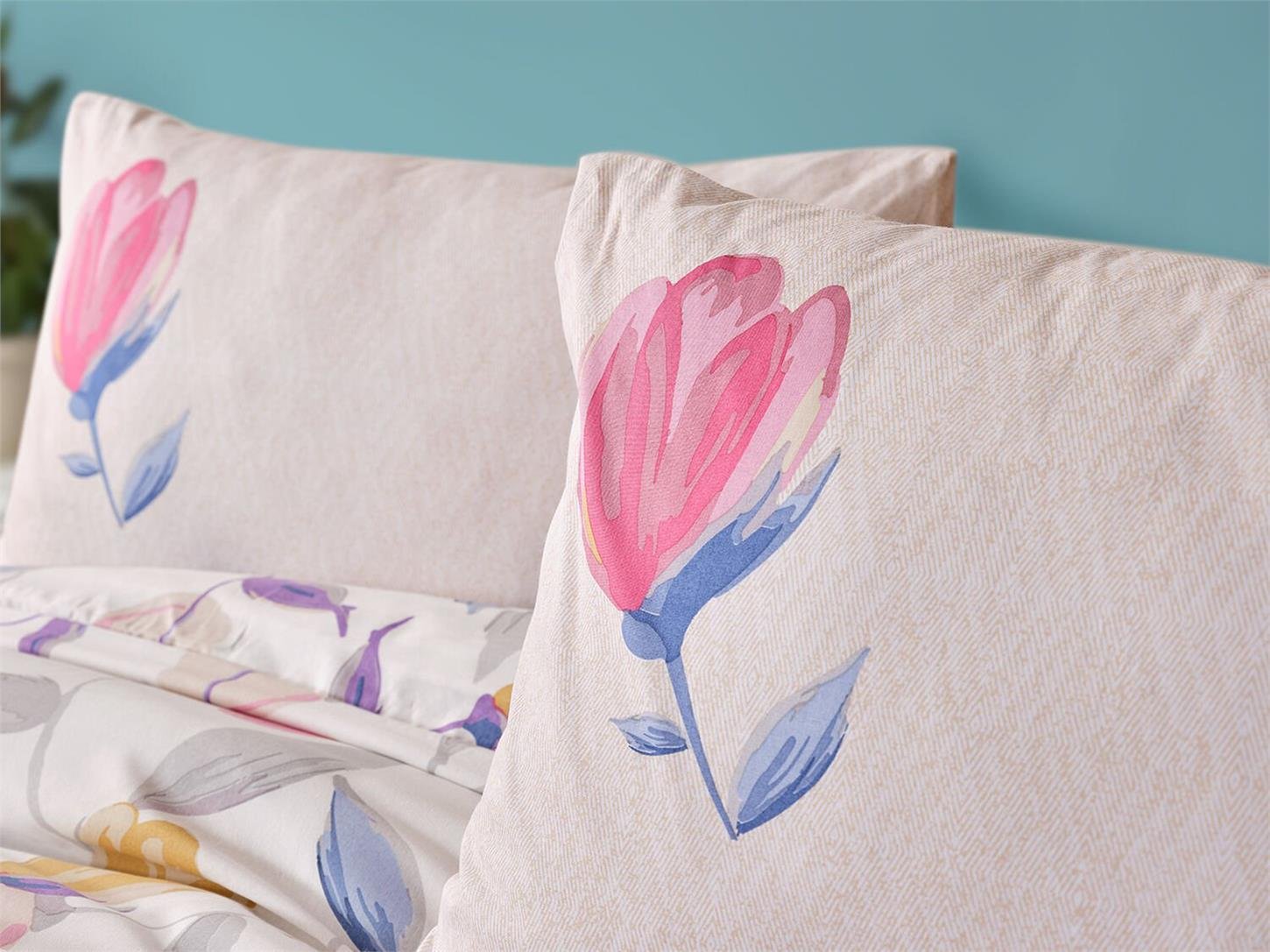 2Q9CMFEASY0020195Doqu Home Ç Easy Cotton Comfoter Uyku Seti Tulips