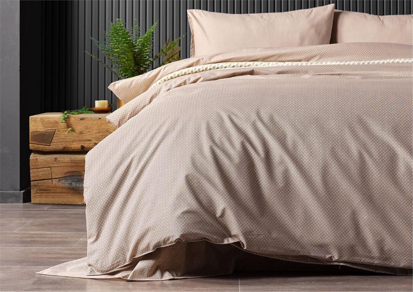 2Q9NTKPURT0010186Doqu Home Tek Kişilik Pure Touch Nevresim Takımı Kahve