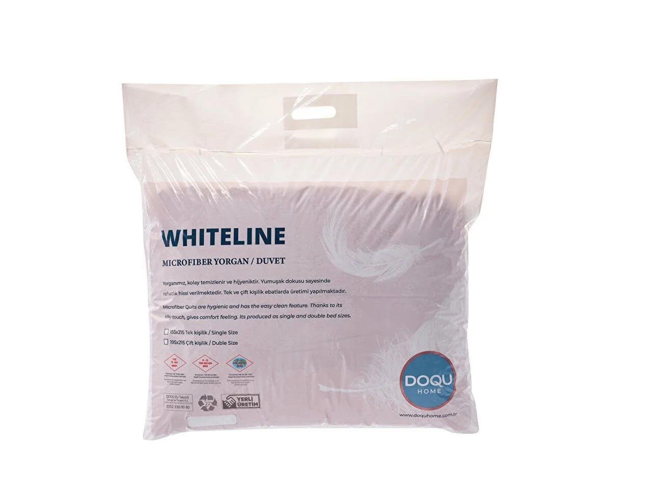 2Q9YRGWHTE0020Doqu Home Whiteline Microfiber Çift Kişilik Yorgan