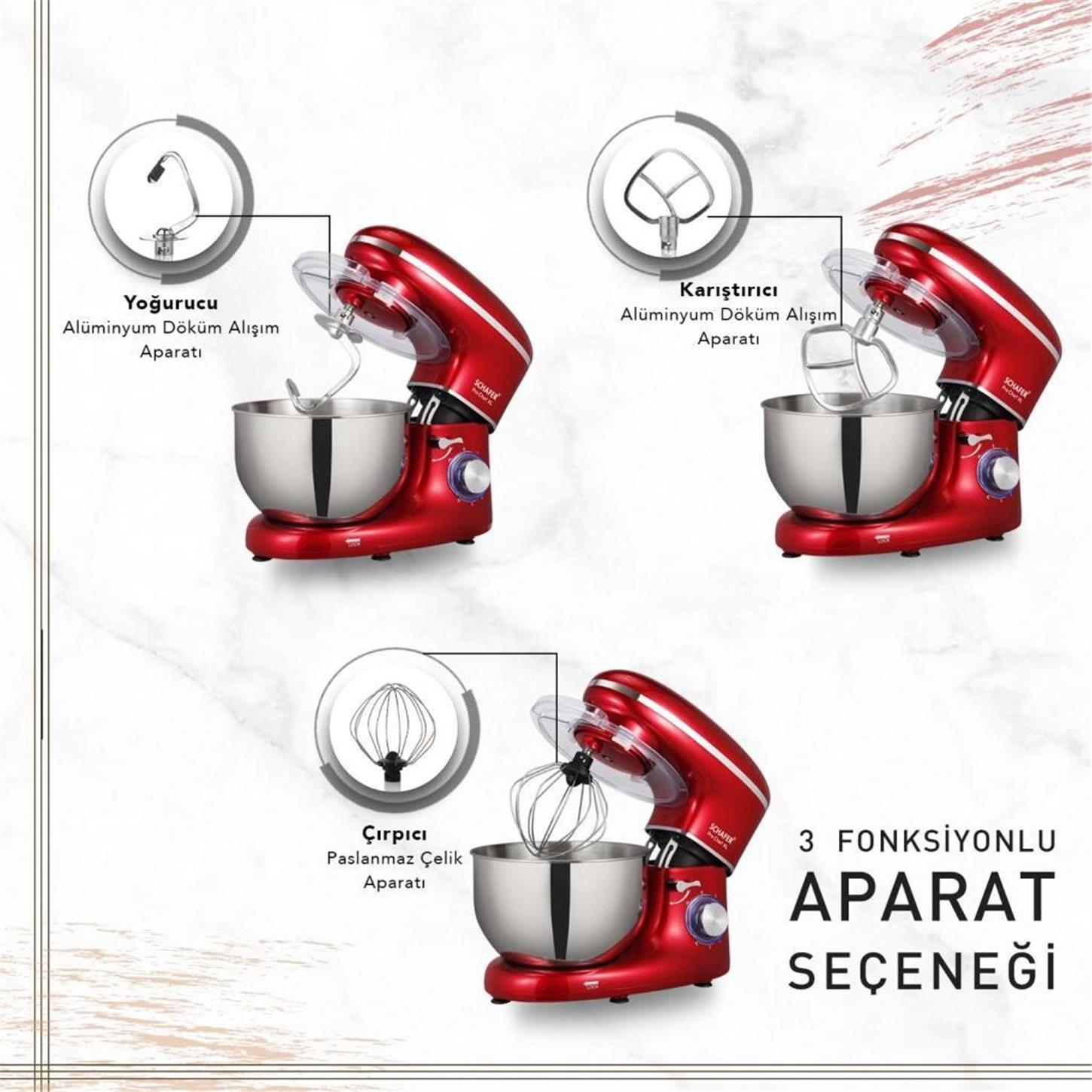 2S605-25014-KMZ01Schafer Prochef XL Stand Mikser Kırmızı