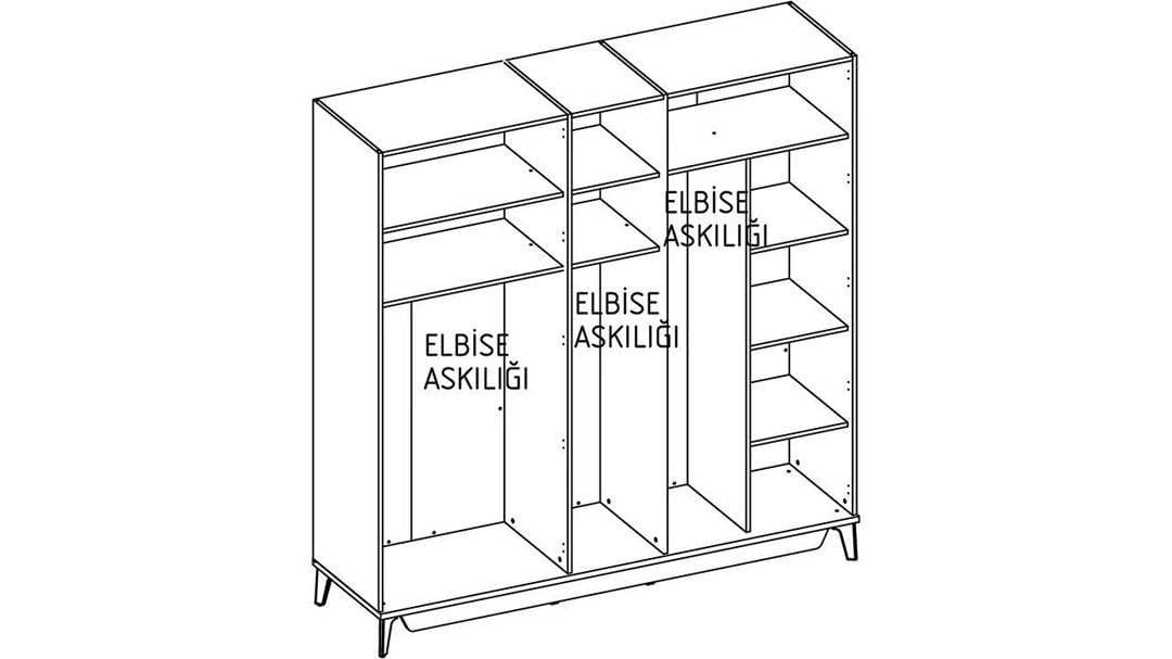 Bellona Alvis 5 Kapılı Gardırop