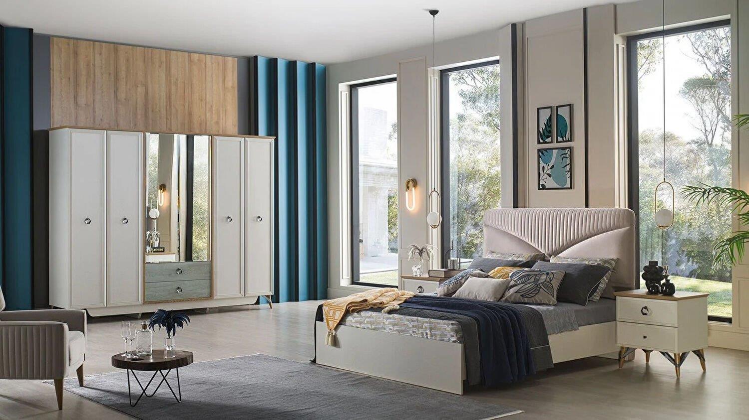 Bellona Valencia 6 Kapılı Gardırop Krem