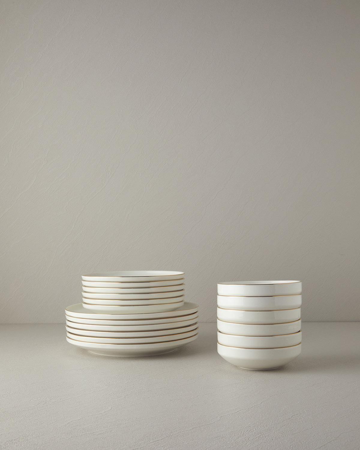 English Home Torino Porselen Yemek Takımı 18 Parça 6 Kişilik Gold