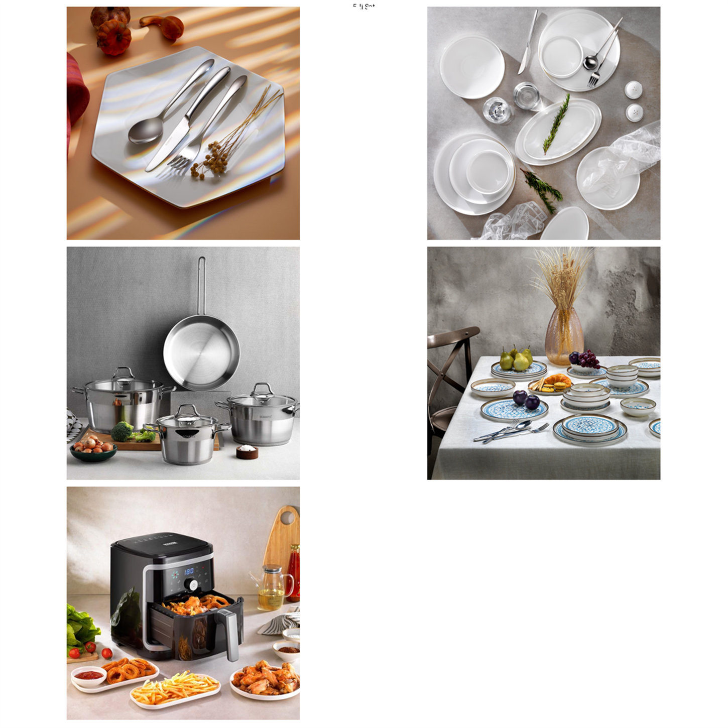 KRM-00040Schafer Platin Sofra & Mutfak Seti | Yemek Takımı+ÇKB+Tencere+Airfryer