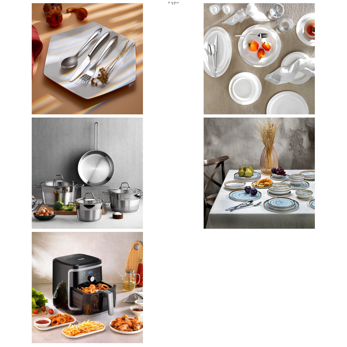 KRM-00041Schafer Platin Sofra & Mutfak Seti | Yemek Takımı+ÇKB+Tencere+Airfryer