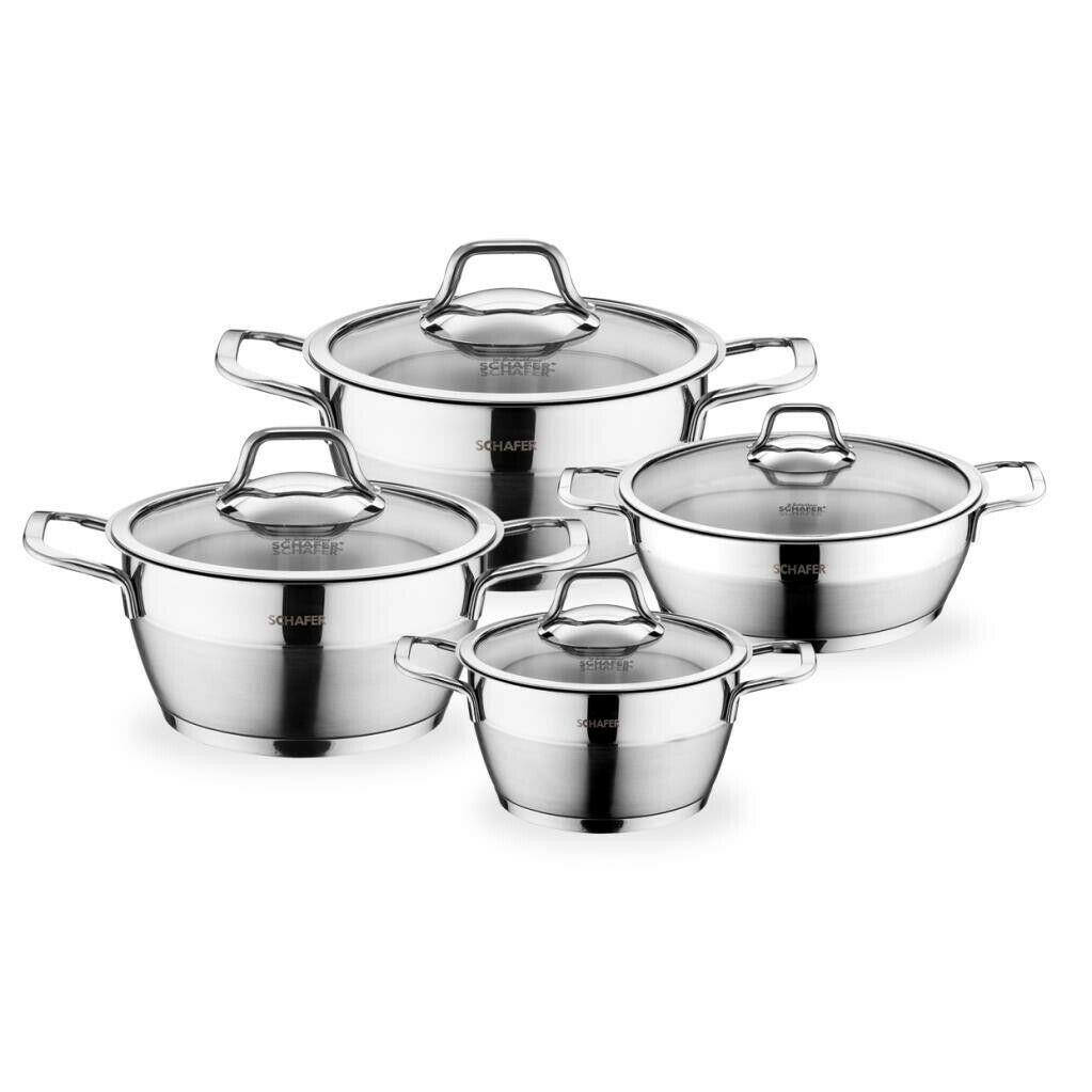 Schafer Vals Çelik Tencere Seti 8 prç Inox