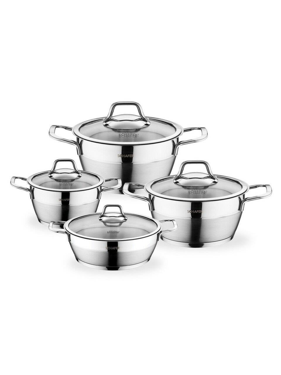 Schafer Vals Çelik Tencere Seti 8 prç Inox