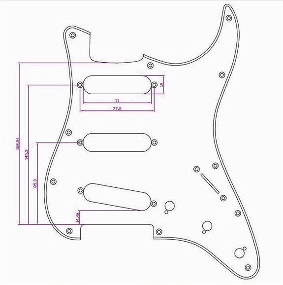  X-Guards HSS Kehribar Vernikli Flame Maple American Strat Elektro Gitar Pickguard 11 Delik