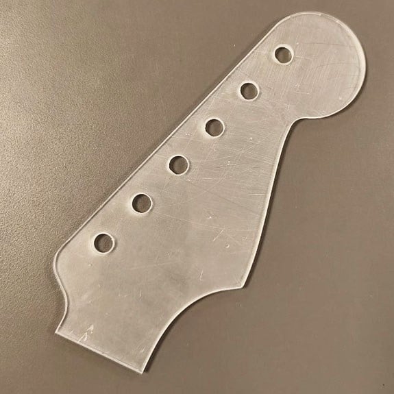 Akrilik 4mm Strat Standart Headstock Şablon