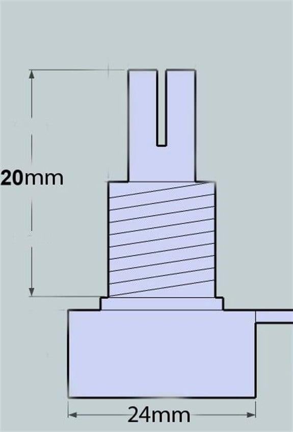 Centralab Pirinç Shaft Pot Audio 550K %9 Tolerans