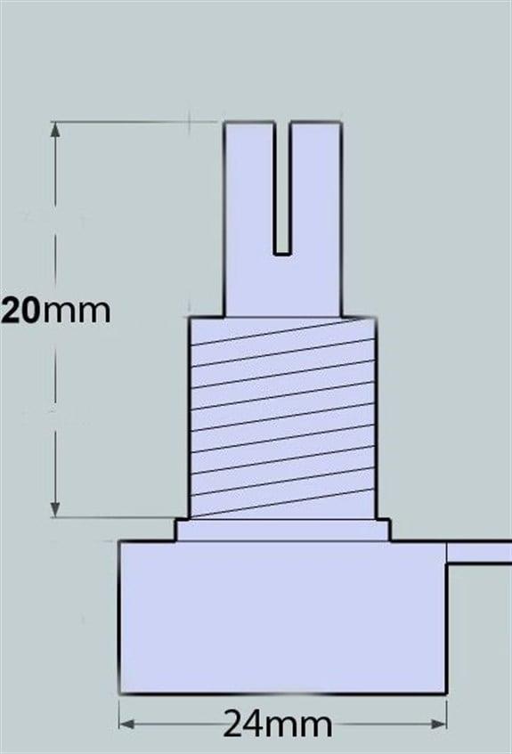 Centralab Pirinç Shaft Pot Audio 550K %9 Tolerans
