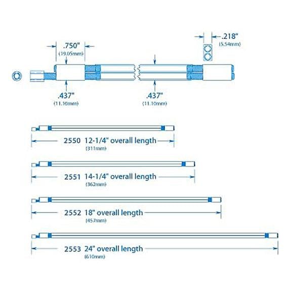 G455 Hot Rod Dual Action Gitar Truss Rod 428mm