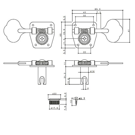 Gotoh GB2G Bas Gitar Burgu Seti Altın (4 Dizilim)