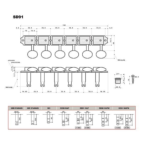 Gotoh SD91G Elektro Gitar Burgu Seti Altın (6 Dizilim)