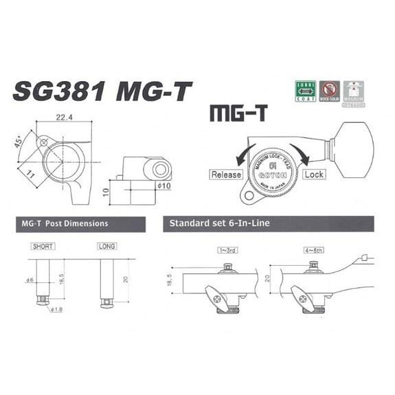 Gotoh SG381MGTBKL Kilitli Akustik ve Elektro Gitar Burgusu Siyah Tek (Üst)