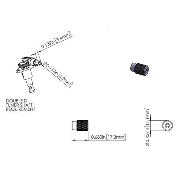 Hipshot 6B11ND-B Industrial Gitar Burgu Butonu Tek