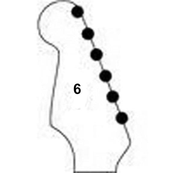 Hipshot Fender Directrofit Locking Solak veya Reverse Elektro Gitar Kilitli Burgu Seti Altın (6 Dizilim) (Yavaş tur)