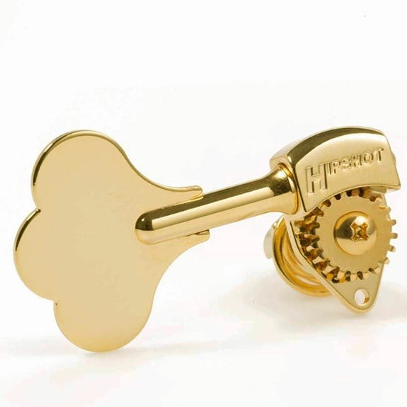 Hipshot Licenced Ultralite Clover Tekli Bas Gitar Burgu Sağ Altın (3/8) (Ekstra hafif)