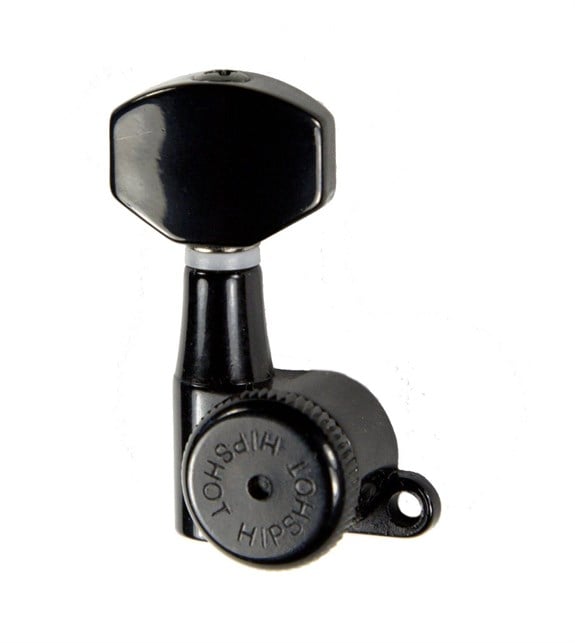 Hipshot Universal Mount Locking Elektro Gitar Kilitli Burgu Seti Siyah (3-3 Dizilim) (10mm her modele uyar)