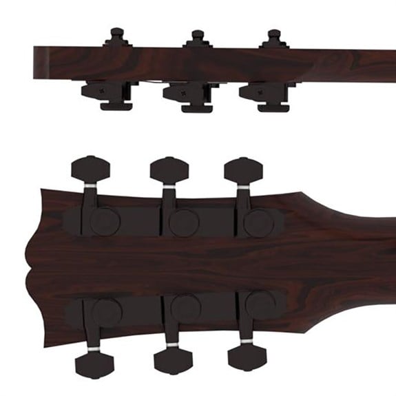 Hipshot Universal Mount Locking Elektro Gitar Kilitli Burgu Seti Siyah (3-3 Dizilim) (10mm her modele uyar)