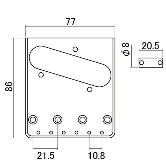 Hosco Japan HK22CS Telecaster Köprü Krom