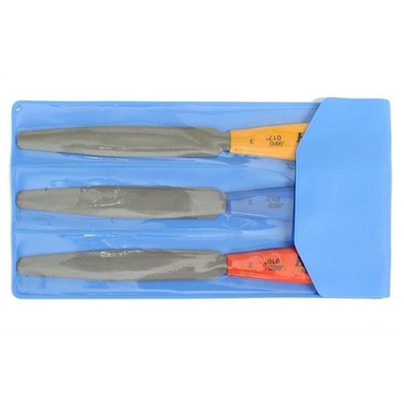 Hosco Japan TLNF3E Eşik Tel Yuvası Eğesi Seti (3 adet - 6 kalınlık)